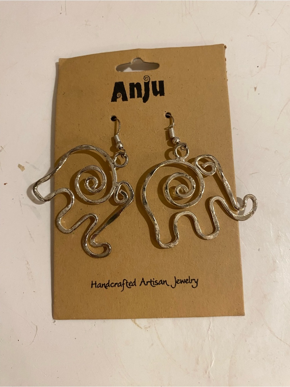 Anju Elephant Dangle Silver Plated Earrings (RR) - Picture 5 of 8